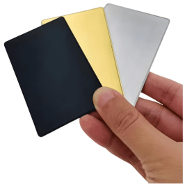 Custom RFID NFC Cards 13.56MHz Matte Black with Gold Finish - Specimen Track
